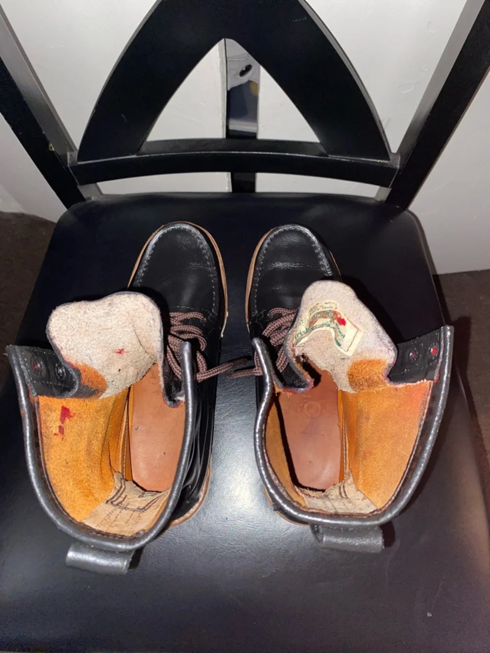 Vintage high tops Redwings Irish Setter Sport Men's Black Leather Boots - Picture 7 of 8